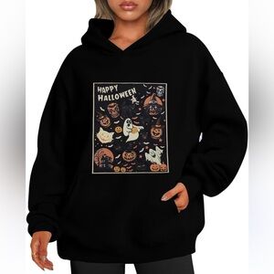 Halloween Ghost and Pumpkin 🎃 woman’s sweatshirt hooded l